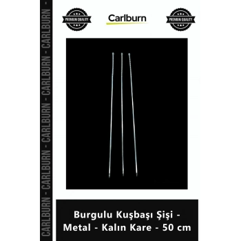 Özel Üretim Mangal Izgara Kebap Ocakbaşı Et Şiş Burgulu Kuşbaşı Şişi Metal Kalın Kare 50 cm