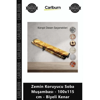 Özel Üretim Isıya Dayanıklı Leke Tutmaz Zemin Koruyucu Soba Muşambası 100x115 cm Biyeli Kenar