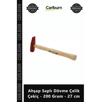 Özel Üretim Profesyonel Kaliteli Sağlam El Aleti Ahşap Saplı Dövme Çelik Çekiç 200 Gram 27 cm