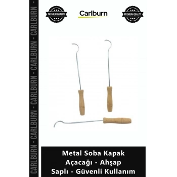 Özel Üretim Isı Yalıtımlı Sağlam Döküm Metal Soba Kapak Açacağı Ahşap Saplı Güvenli Kullanım