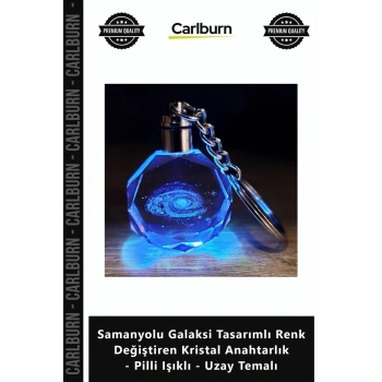 Özel Üretim Samanyolu Galaksi Tasarımlı Renk ğiştiren Kristal Anahtarlık Pilli Işıklı Uzay Temalı