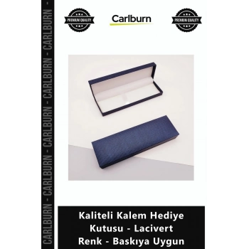 Özel Üretim Logo Baskılı Lüks Kurumsal Kaliteli Kalem Hediye Kutusu Lacivert Renk Baskıya Uygun