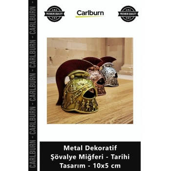 Özel Üretim Antik Masaüstü Koleksiyon Obje Metal Dekoratif Şövalye Miğferi Tarihi Tasarım 10x5 cm
