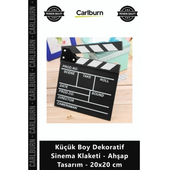Özel Üretim Şık Film Hediye Masaüstü Küçük Boy Dekoratif Sinema Klaketi Ahşap Tasarım 20x20 cm