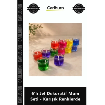 Özel Üretim Renkli Estetik Modern Tasarım Masaüstü 6lı Jel Dekoratif Mum Seti Karışık Renklerde