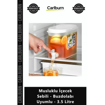 Özel Üretim Detoks Su Meyve Suyu Servis Hazne Musluklu İçecek Sebili Buzdolabı Uyumlu 35 Litre