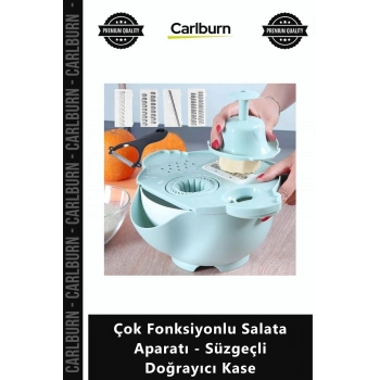 Özel Üretim Pratik Mutfak Sebze Rendeleme Seti Çok Fonksiyonlu Salata Aparatı Süzgeçli Doğrayıcı Kas