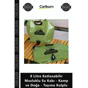 Özel Üretim Sızdırmaz Geniş 8 Litre Katlanabilir Musluklu Su Kabı Kamp Doğa Taşıma Kulplu