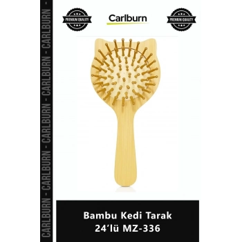Özel Üretim Ergonomik Profesyonel Ahşap Masaj Etkili Tüy Toplayıcı Bambu Kedi Tarak 24’lü MZ336