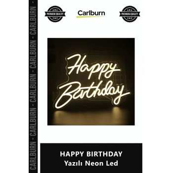 Özel Üretim 444x34cm Doğum Günü Parti Dekorasyonu Işıklı Tabela Şık HAPPY BIRTHDAY Yazılı Neon Led