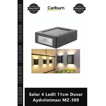 Özel Üretim Gün Işığı Dış Mekan Su Geçirmez Bahçe Solar 4 Ledli 11cm Duvar Aydınlatması MZ309