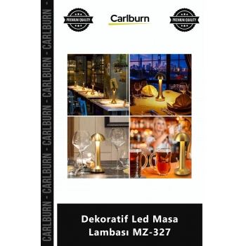 Özel Üretim Gold USB Şarjlı Dokunmatik 3 Renkli Şık Estetik Modern Dekoratif Led Masa Lambası MZ327