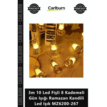 Özel Üretim Şık Dekoratif 3m 10 Led Fişli 8 Kademeli Gün Işığı Ramazan Kandili Led Işık MZ6200267