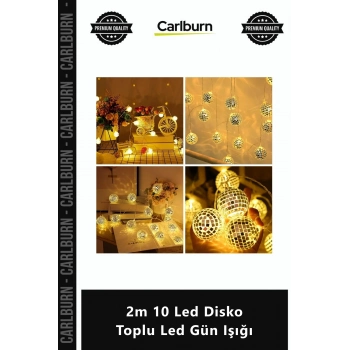 Özel Üretim Dekoratif Pilli 2 Fonksiyonlu 4cm Şık Aydınlatma 2m 10 Led Disko Toplu Led Gün Işığı