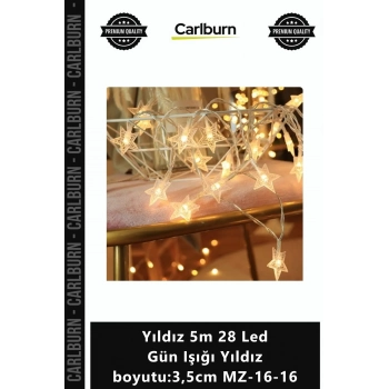 Özel Üretim Dekoratif Sıcak Işık Uzatmalı Yıldız 5m 28 Led Gün Işığı Yıldız boyutu35cm MZ1616