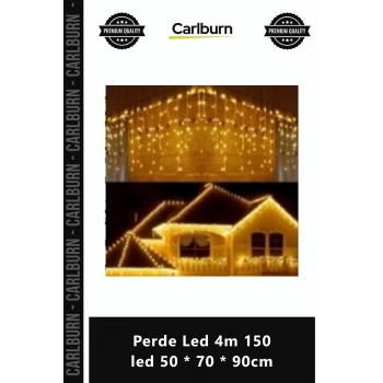 Özel Üretim Gün Işığı 8 Fonksiyonlu Şeffaf Kablolu 19 Saçaklı Perde Led 4m 150 led 50 70 90cm
