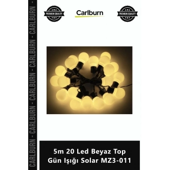 Özel Üretim Bahçe Aydınlatma Dekoratif Güneş Enerjili 5m 20 Led Beyaz Top Gün Işığı Solar MZ3011
