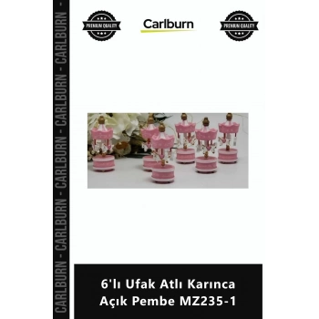 Özel Üretim Hediyelik Eşya Biblo Masa Üstü Aksesuar Dekoratif 6lı Ufak Atlı Karınca Açık Pembe MZ23