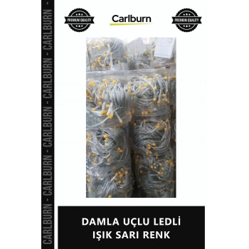 Özel Üretim 10 Metre Uzatmalı 8 Kademeli Dekoratif Şık Aydınlatma DAMLA UÇLU LEDLİ IŞIK SARI RENK