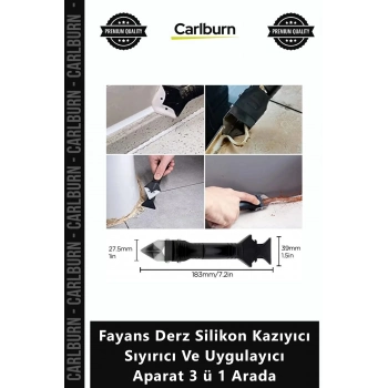 Özel Üretim Kaliteli Pratik Fayans Derz Silikon Kazıyıcı Sıyırıcı Uygulayıcı Aparat 3 ü 1 Arada