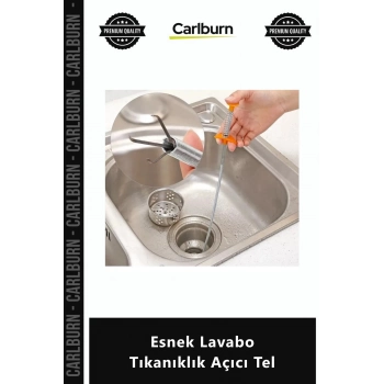 Özel Üretim Paslanmaz Çelik 61 cm Kaliteli Pratik Tesisat Aracı Esnek Lavabo Tıkanıklık Açıcı Tel