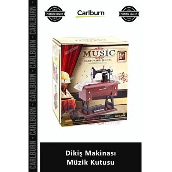 Özel Üretim Nostaljik Dekoratif Hediyelik Kurmalı Mekanik Retro Model Dikiş Makinası Müzik Kutusu