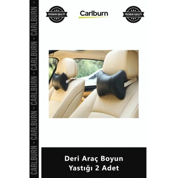 Özel Üretim Ortopedik Ergonomik Siyah Konforlu Yumuşak Destekleyici Oto Deri Araç Boyun Yastığı 2 Ad