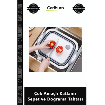 Özel Üretim Sebze Meyve Yıkama Süzgeci Kesme Panosu Çok Amaçlı Katlanır Sepet Doğrama Tahtası