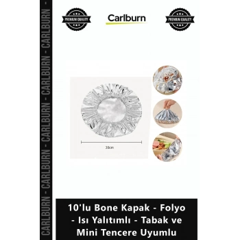 Özel Üretim Alüminyum Esnek 10lu Bone Kapak Folyo Isı Yalıtımlı Tabak Mini Tencere Uyumlu