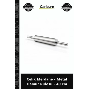 Özel Üretim Profesyonel Hijyenik Paslanmaz Hamur Açma Çelik Merdane Metal Hamur Rulosu 40 cm