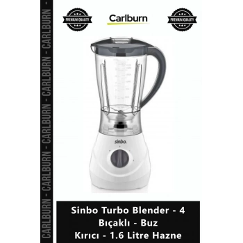 Özel Üretim 600W Smoothie Karıştırıcı Sinbo Turbo Blender 4 Bıçaklı Buz Kırıcı 16 Litre Hazne