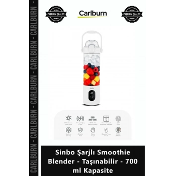 Özel Üretim Buz Kırıcı Güçlü 4500mAh Sinbo Şarjlı Smoothie Blender Taşınabilir 700 ml Kapasite