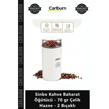 Özel Üretim 180W Motorlu Paslanmaz Sinbo Kahve Baharat Öğütücü 70 gr Çelik Hazne 2 Bıçaklı