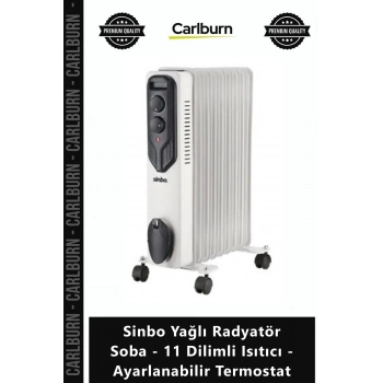 Özel Üretim Turbo Verimli Sinbo Yağlı Radyatör Soba 11 Dilimli Isıtıcı Ayarlanabilir Termostat