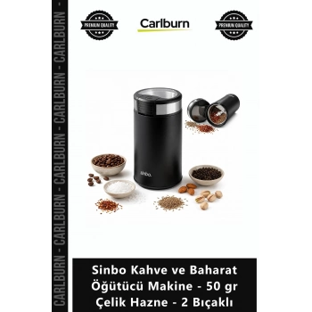 Özel Üretim Güçlü Mutfak Tipi Sinbo Kahve Baharat Öğütücü Makine 50 gr Çelik Hazne 2 Bıçaklı