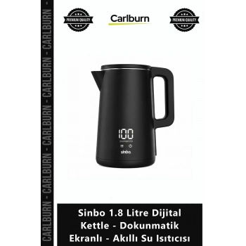 Özel Üretim Siyah Mutfak Sinbo 18 Litre Dijital Kettle Dokunmatik Ekranlı Akıllı Su Isıtıcısı