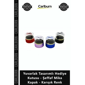 Özel Üretim Karton Şık Sunum Yuvarlak Tasarımlı Hediye Kutusu Şeffaf Mika Kapak Karışık Renk
