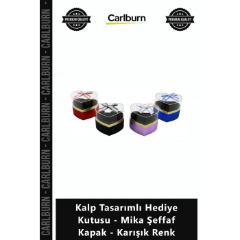 Özel Üretim Lüks Kurdeleli Romantik Kalp Tasarımlı Hediye Kutusu Mika Şeffaf Kapak Karışık Renk