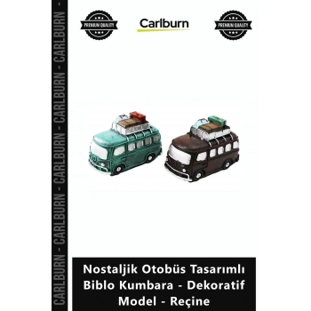 Özel Üretim Hediyelik Retro Şık Nostaljik Otobüs Tasarımlı Biblo Kumbara Dekoratif Model Reçine