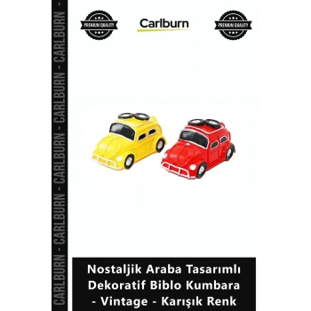 Özel Üretim Retro Obje Nostaljik Araba Tasarımlı Dekoratif Biblo Kumbara Vintage Karışık Renk
