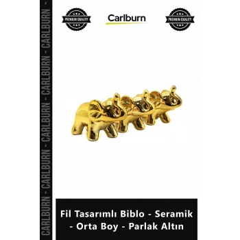 Özel Üretim Dekoratif Modern Lüks Hediyelik Fil Tasarımlı Biblo Seramik Orta Boy Parlak Altın
