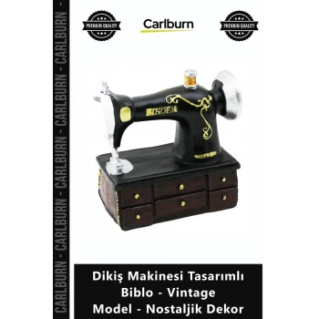 Özel Üretim Hediyelik Reçine Şık Dikiş Makinesi Tasarımlı Biblo Vintage Model Nostaljik Dekor