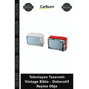 Özel Üretim Retro Nostaljik Hediye Masa Televizyon Tasarımlı Vintage Biblo Dekoratif Reçine Obje