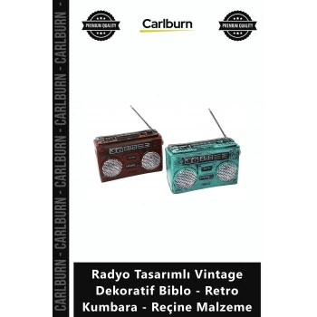 Özel Üretim Nostaljik Ofis Radyo Tasarımlı Vintage Dekoratif Biblo Retro Kumbara Reçine Malzeme