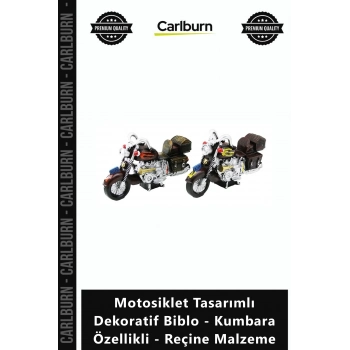 Özel Üretim Klasik Vintage Motosiklet Tasarımlı Dekoratif Biblo Kumbara Özellikli Reçine Malzeme