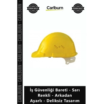 Özel Üretim Şantiye İnşaat Kaskı İş Güvenliği Bareti Sarı Renkli Arkadan Ayarlı Deliksiz Tasarım