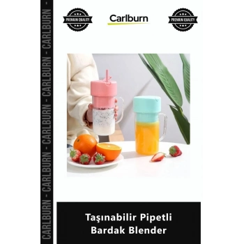 Özel Üretim USB Şarjlı 420ml Elektrikli Mini Meyve Sıkacağı Mikser Taşınabilir Pipetli Bardak Blende