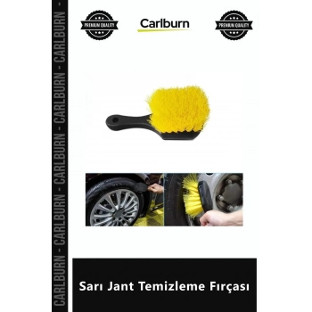 Özel Üretim Profesyonel Ergonomik Saplı Yoğun Sert Kıllı Araç Detaylı Sarı Jant Temizleme Fırçası