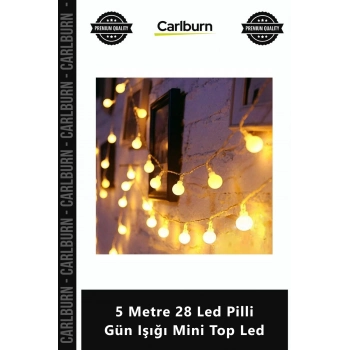 Özel Üretim Dekoratif Şık Ambiyans Aydınlatma Pilli Led 5 Metre 28 Led Pilli Gün Işığı Mini Top Led
