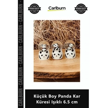 Özel Üretim Hediye Dekoratif Mini Masaüstü Tasarım Biblo Küçük Boy Panda Kar Küresi Işıklı 65 cm